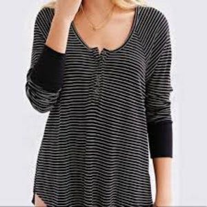 Truly Madly Deeply Black Henley Shirt